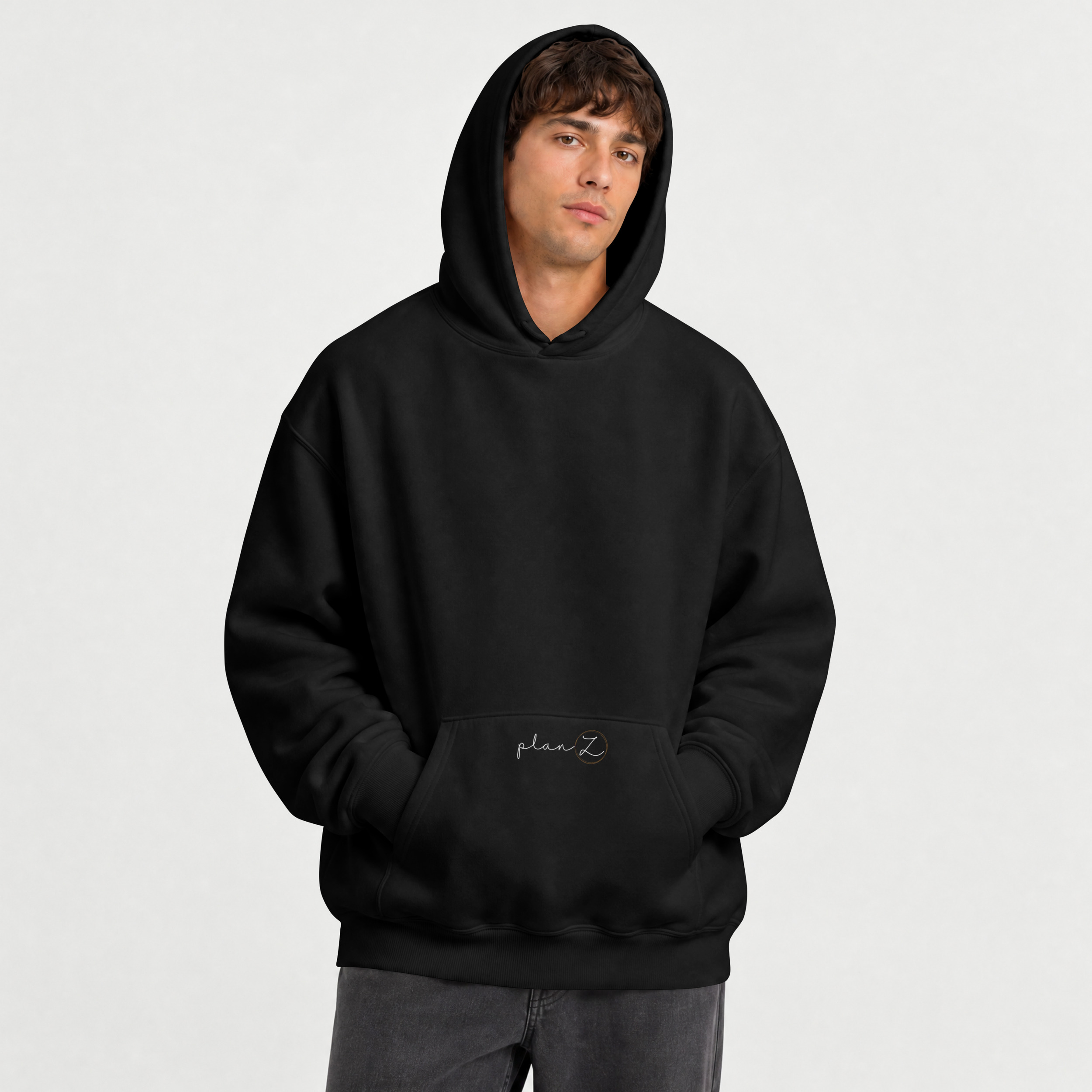 Black hoodie, front