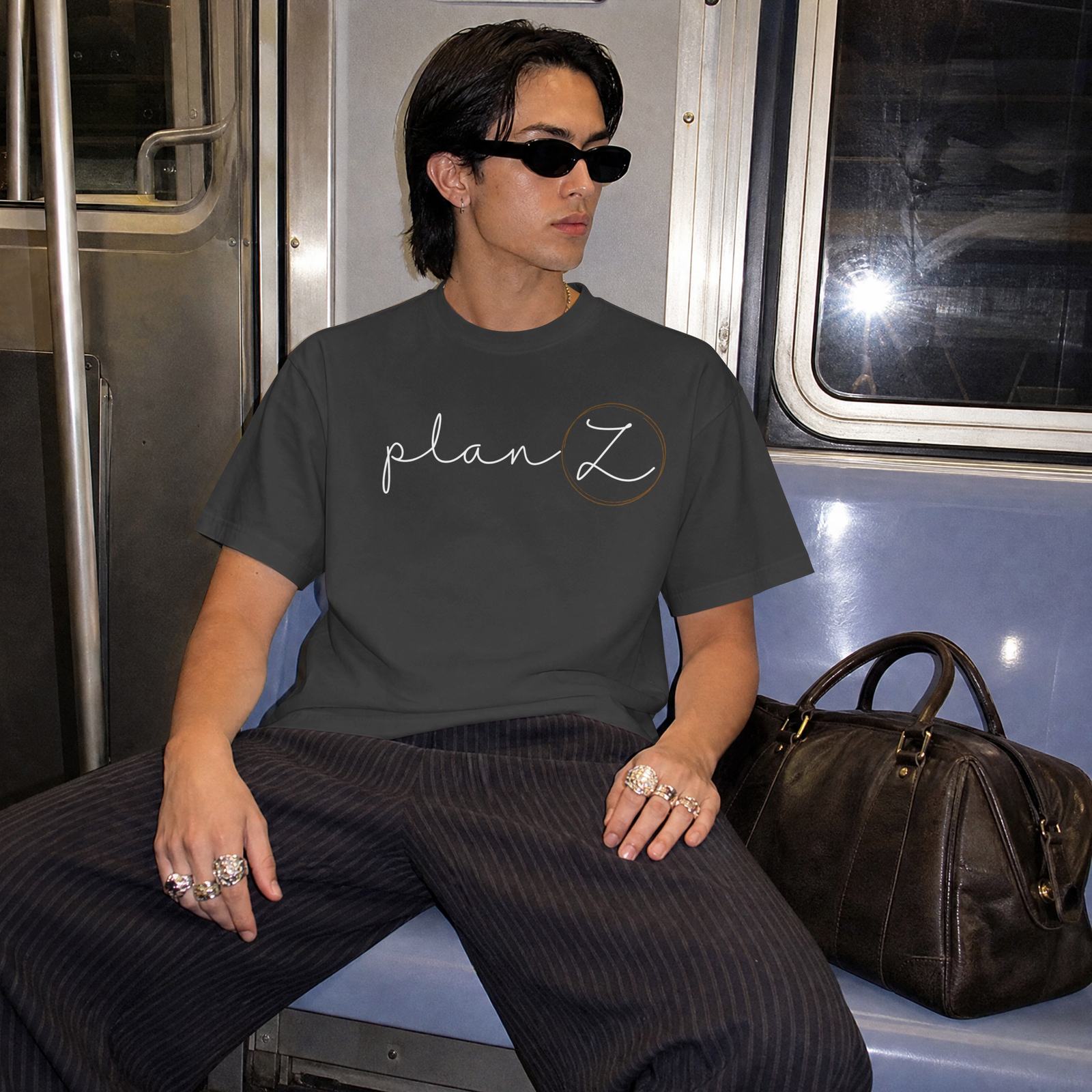 Charcoal tee with the Plan Z wordmark across the chest